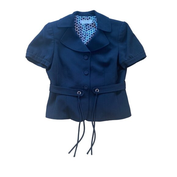 Tahari Short Sleeve Blazer Black Women’s 8P Petite Arthur S. Levine - Picture 13 of 15